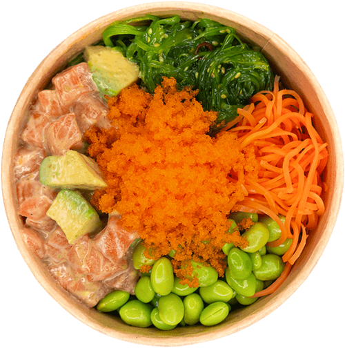 SALMON AVOCADO POKÉ BOWL